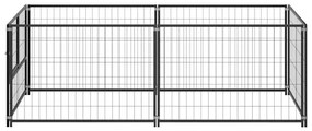 Canil para cães 200x100x70 cm aço preto