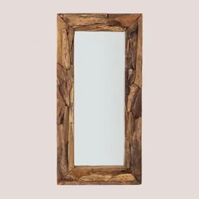 Espelho de Parede Retangular em Madeira Raffa ↑180 - Sklum