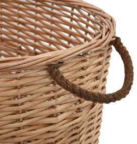 Cesto para lenha com pegas 56x40x28 cm salgueiro natural
