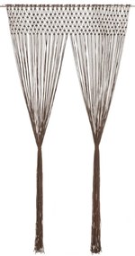Cortina em macramé 140x240 cm algodão cinzento-acastanhado