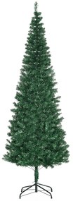 HOMCOM Árvore de Natal Artificial 210cm Ignífugo com 631 Ramos de PVC e Suporte de Metal Decoração de Natal para Interiores Verde