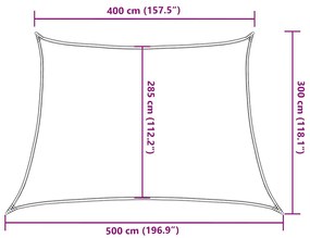 Para-sol estilo vela 160 g/m² 4/5x3 m PEAD cinzento-acastanhado