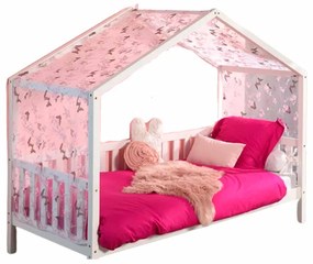 Conjunto Cama infantil de Casa DALLAS 90x200 com cortinados Branca