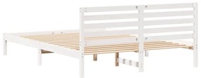 Estrutura da Cama com cabeceira Branco 160 x 220 cm