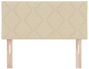 Cabeceira LED com Design de Blocos de Diamante Creme 90 cm Tecido