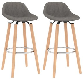 vidaXL Bancos de bar 2 pcs tecido cinzento-claro