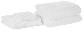 Conjunto de 4 toalhas de algodão branco AREORA Beliani