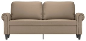 Sofá de 2 lugares 140 cm couro artificial cor cappuccino