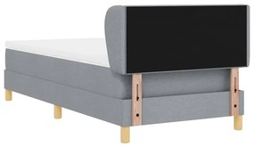 Cama Box com Colchão vidaXL - Cinza claro, 80x200 cm, Tecido