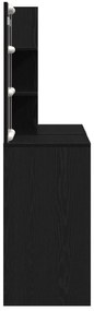 Toucador com LED e Gabinete Carvalho Preto Madeira Engenheirada