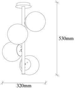 Chandelier Faze – Preto – 32 x 32 cm