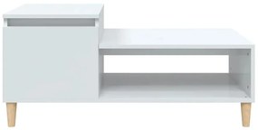 Mesa de centro 100x50x45 cm derivados madeira branco brilhante