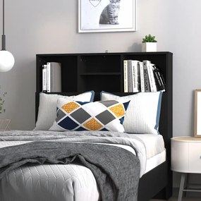 Cabeceira de Cama Dakota com Prateleiras de 100cm - Preto - Design Nór