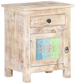 Mesa de cabeceira 40x30x50 cm madeira de acácia áspera