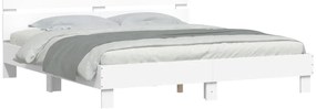 Estrutura cama c/ cabeceira e luzes LED 180x200 cm branco