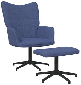 Cadeira de descanso com banco tecido azul