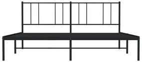Estrutura de cama em metal com cabeceira 180x200 cm preto