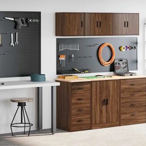 vidaXL Armários de garagem 2pcs derivados de madeira carvalho castanho