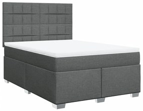 Cama com molas/colchão 140x200 cm tecido cinzento-escuro