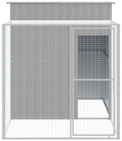 Galinheiro com anexo 165x251x181 cm aço galvanizado cinza-claro