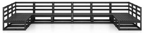 10 pcs conjunto lounge de jardim pinho maciço