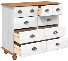 Baú de Gavetas 'ASKIM'Branco 91x40x79 cm Madeira de Pinho Sólida