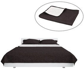 Colcha de dupla face acolchoada 230x260 cm creme e castanho