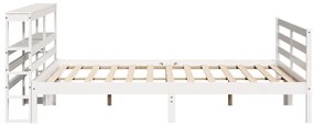 Cama sem colchão 200x200 cm madeira de pinho maciça branco