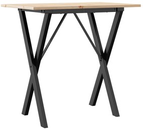 Mesa de jantar estrutura em X 80x50x75 cm pinho e aço