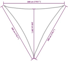 Para-sol estilo vela tecido oxford triangular 3x3x3 m castanho