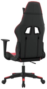 Cadeira gaming massagens couro artificial preto e vermelho