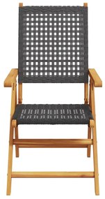 Conjunto de Jantar para Jardim Manual 7 pcs Preto
