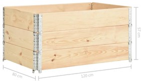 Canteiros elevados 3 pcs 80x120 cm madeira de pinho maciça