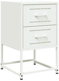Mesas de cabeceira 2 pcs 36x39x60,5 cm aço branco