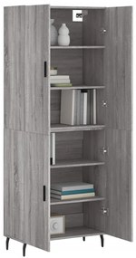 Armário alto 69,5x34x180 cm derivados de madeira sonoma cinza