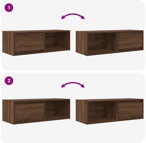 Móveis de TV 2pcs 80x31x25,5cm deriv. madeira carvalho castanho