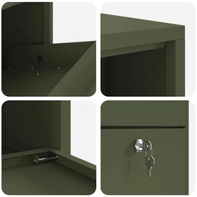 Caixa de Entrega Verde-Azeitona 44x22x82 cm Aço