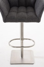 Banco de bar Damaso em tecido 64 x 88-113 x 45 cm Cinzento titânio
