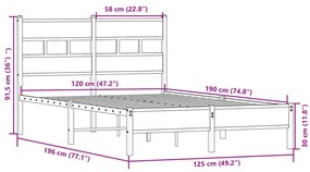 Estrutura cama s/ colchão derivados de madeira carvalho sonoma