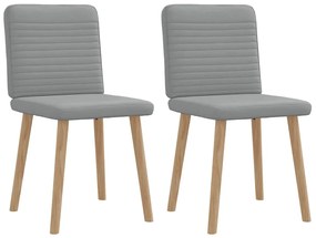 Cadeiras de jantar 2 pcs tecido cinzento-claro