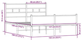 Estrutura cama s/ colchão derivados de madeira carvalho sonoma