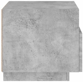 Mesa de cabeceira com luzes LED 40x39x37 cm cinzento-cimento