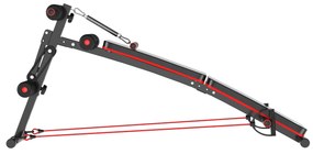 Banco dobrável ajustável em altura para casa 47x142x50-66 cm Preto