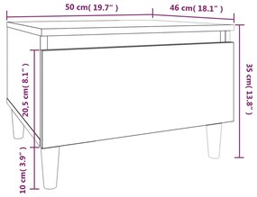 Mesa de apoio 50x46x35 cm derivados de madeira cinzento sonoma