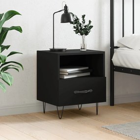vidaXL Mesa de cabeceira 40x35x47,5 cm derivados de madeira preto