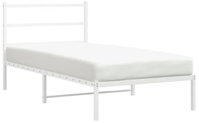 Estrutura de cama com cabeceira 100x190 cm metal branco