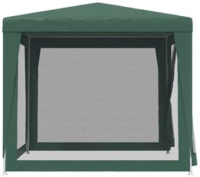 Tenda festas c/ 4 paredes laterais em rede 2,5x2,5 m PEAD verde