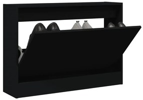 vidaXL Sapateira 80x21x57 cm derivados de madeira preto