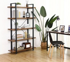 Estante vintage com 5 prateleiras 33,5 x 105 x 177,5 cm castanho vintage-preto