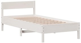 Cama sem colchão 90x190 cm madeira de pinho maciça branco